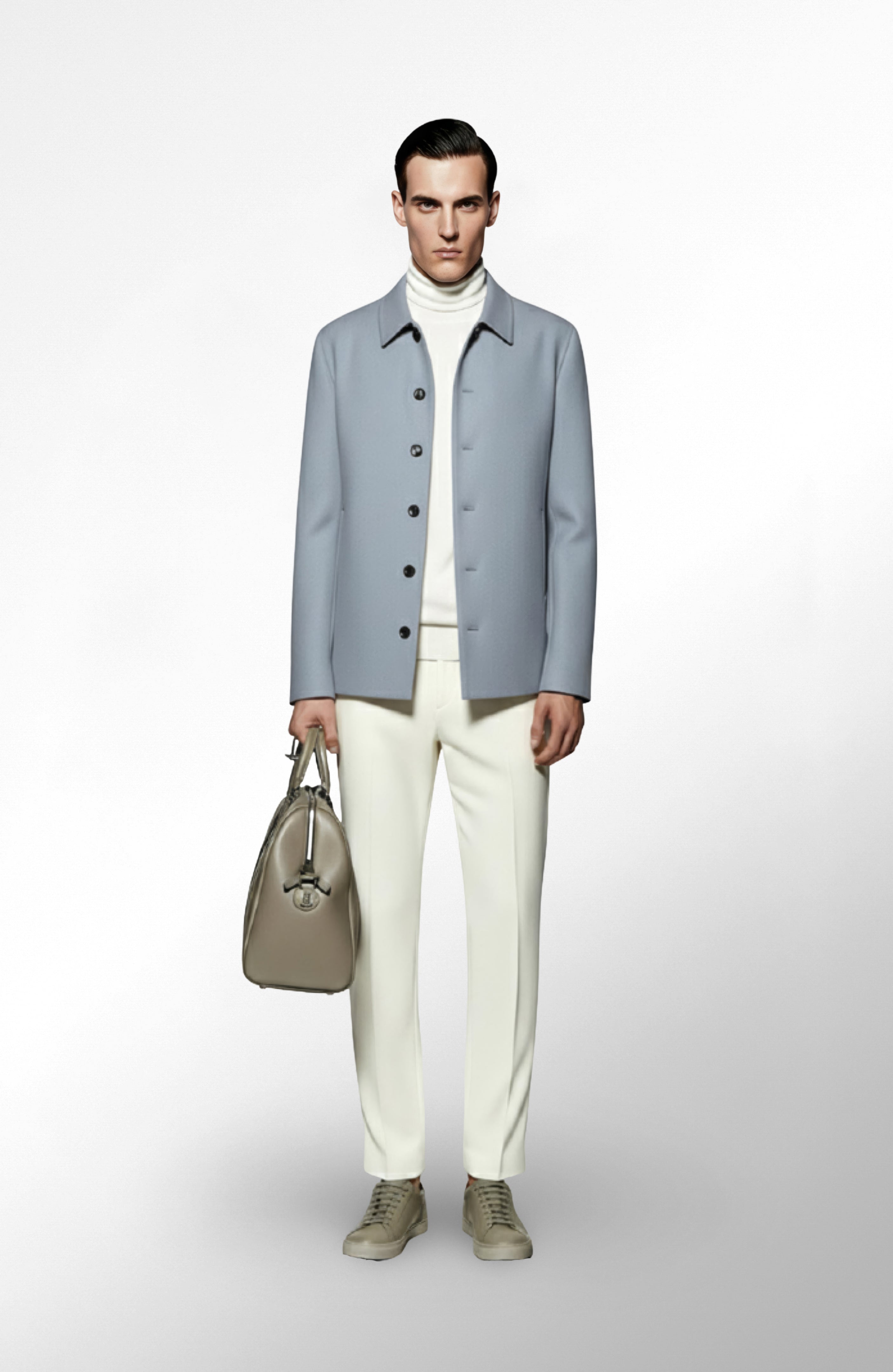 ŒUVRE JACKET CASHMERE CHAMBRAY-BLUE