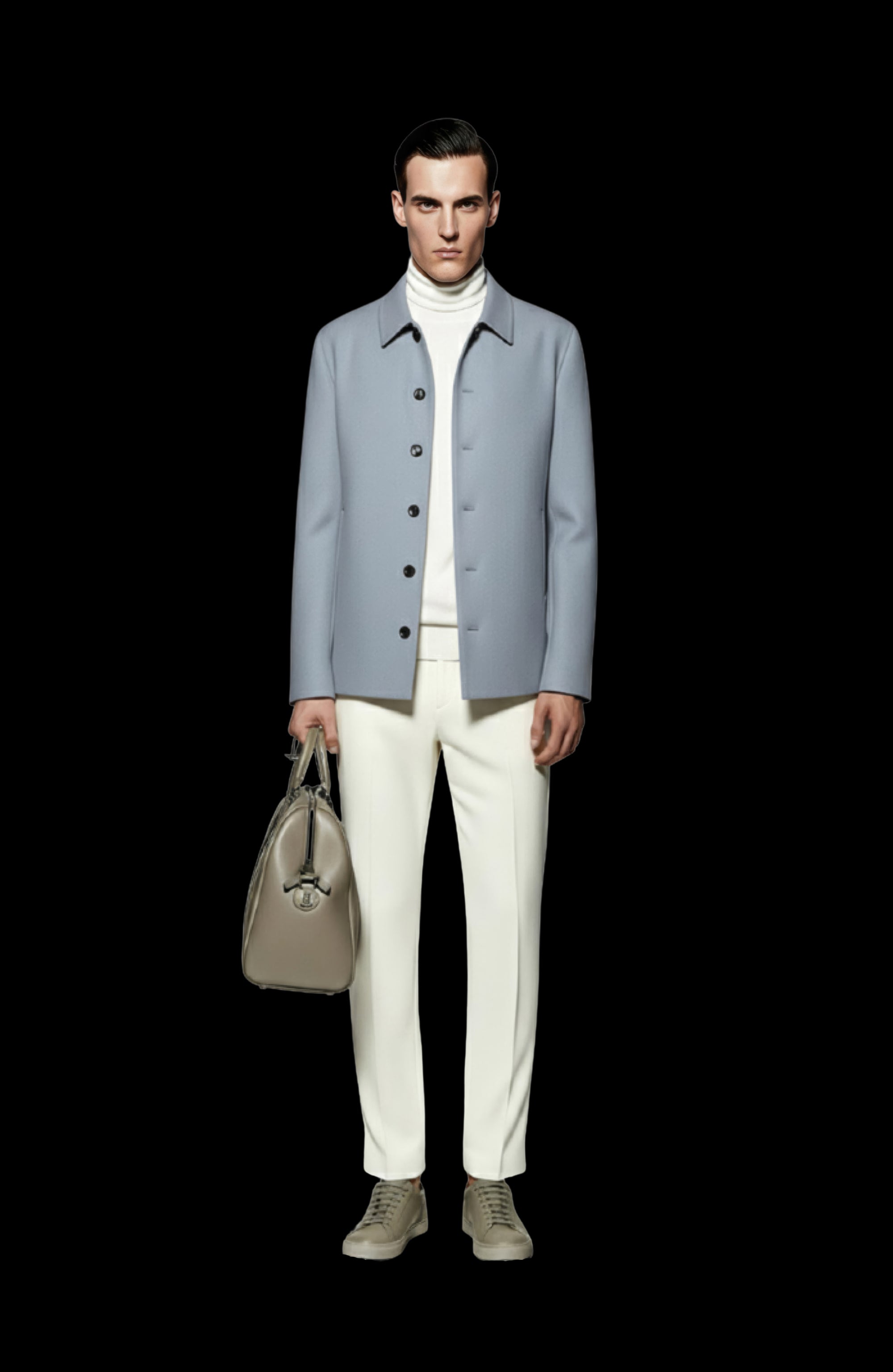 ŒUVRE JACKET CASHMERE CHAMBRAY-BLUE