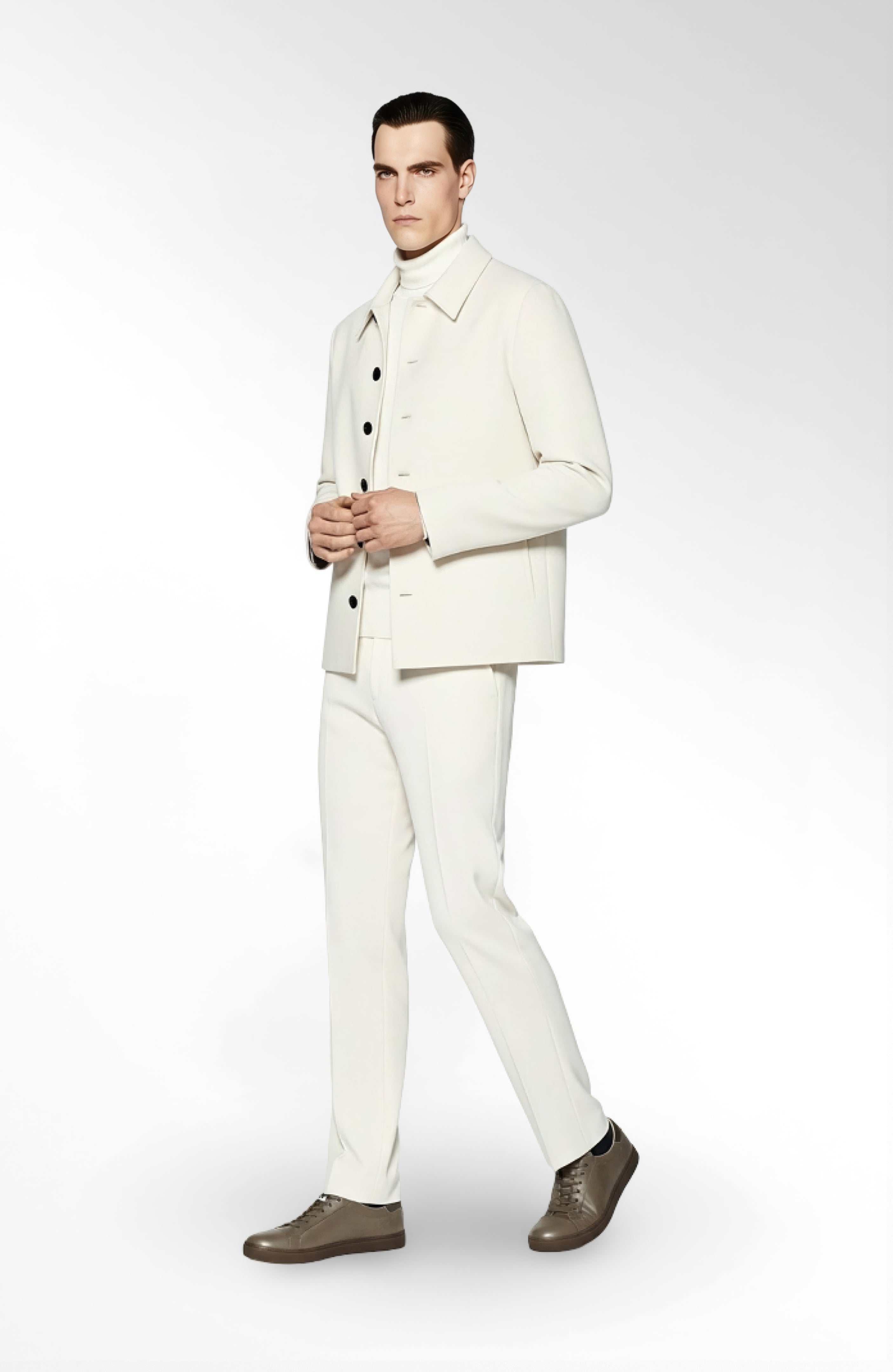 ŒUVRE JACKET CASHMERE CHIFFON-WHITE